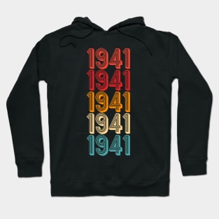 born in 1941 vintage rainbow retro Hoodie